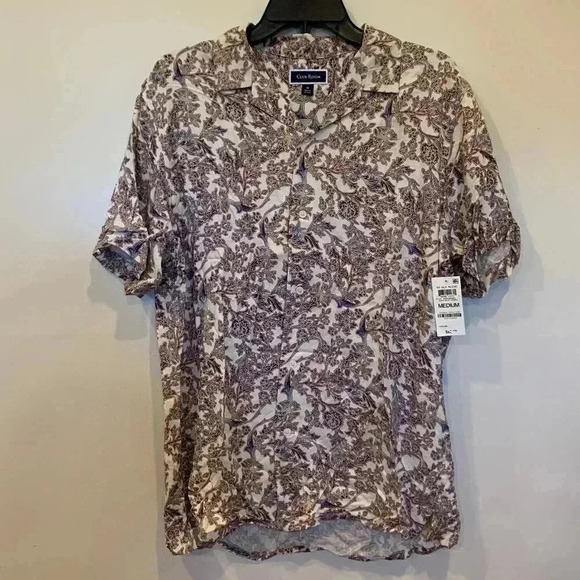Mens Club Room Silk Blend Button Down M NWT - B5 - Picture 1 of 5